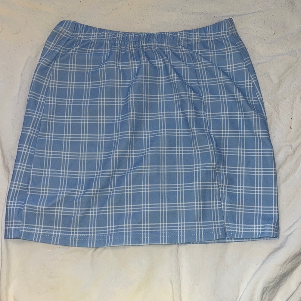 Blue Plaid Skirt